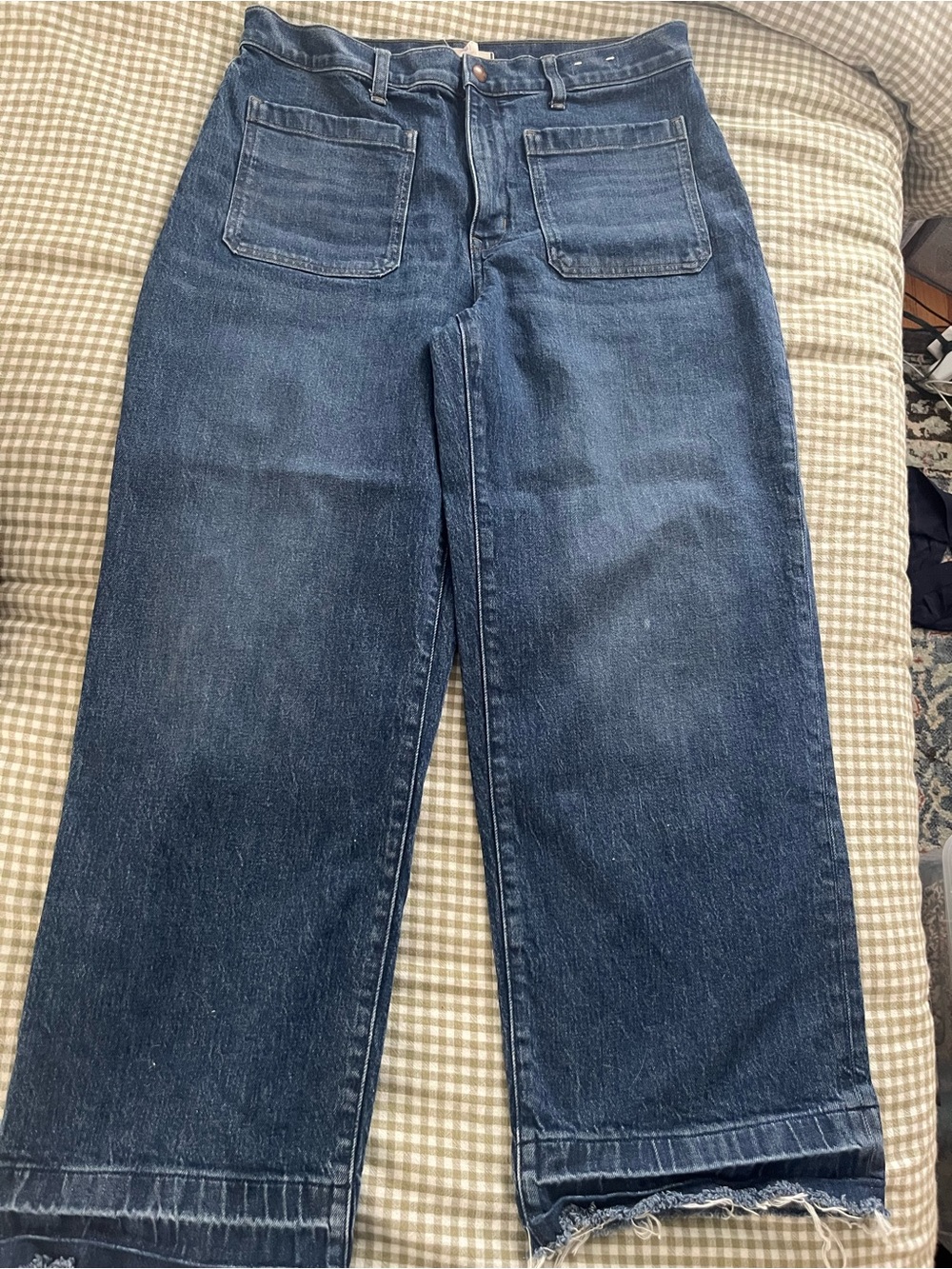 Madewell— Emmet High-Rise Dark Blue Wide-Leg Jeans